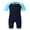 Navy Blue&Sky Blue, variant on renvena Kids Boys One Piece Rash Guard Swimsuit Short Sleeve Water Sports Swimwear 4-16 Watermelon Red&Black 6