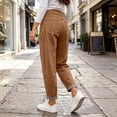 thumbnail image 4 of Womens Stretchy Mid Rise Barrel Pants Vintage Baggy Pants with Pockets for Trendy Y2k Daily Casual Outfits, 4 of 7