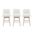 thumbnail image 3 of Costaelm Amelie 26" Upholstered Swivel Counter Height Bar Stools (Set of 3), Cream, 3 of 4
