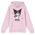 thumbnail image 1 of Hello Kitty X Friends Kuromi Skull & Hearts Pink Hoodie, 1 of 2