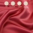 thumbnail image 5 of PiccoCasa Satin Pillowcase Pillow Shams Set of 2 Silky Sateen Pillow Cases Covers King Light Red, 5 of 8