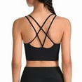 thumbnail image 3 of Women's Cross Back Sports Bra Padded Strappy Medium Support Yoga Bra for Workout Fitness Black 36, 3 of 4