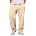 thumbnail image 3 of Mens Baggy Bootcut Sweatpants Wide Leg Flared Stretch Elastic Waist Drawstring Cotton Lounge Workout Casual Pants Yellow XL, 3 of 6