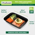 thumbnail image 3 of Recipientes de almacenamiento de alimentos Freshware Meal Prep, 1 compartimento, 3 of 9
