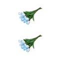 thumbnail image 2 of Advancent 10 hermosas flores de PU para decoración de fiestas, hechas de PU que no se marchitan, sin riego, apariencia realista, azul claro Azul claro 2Conjunto, 2 of 6