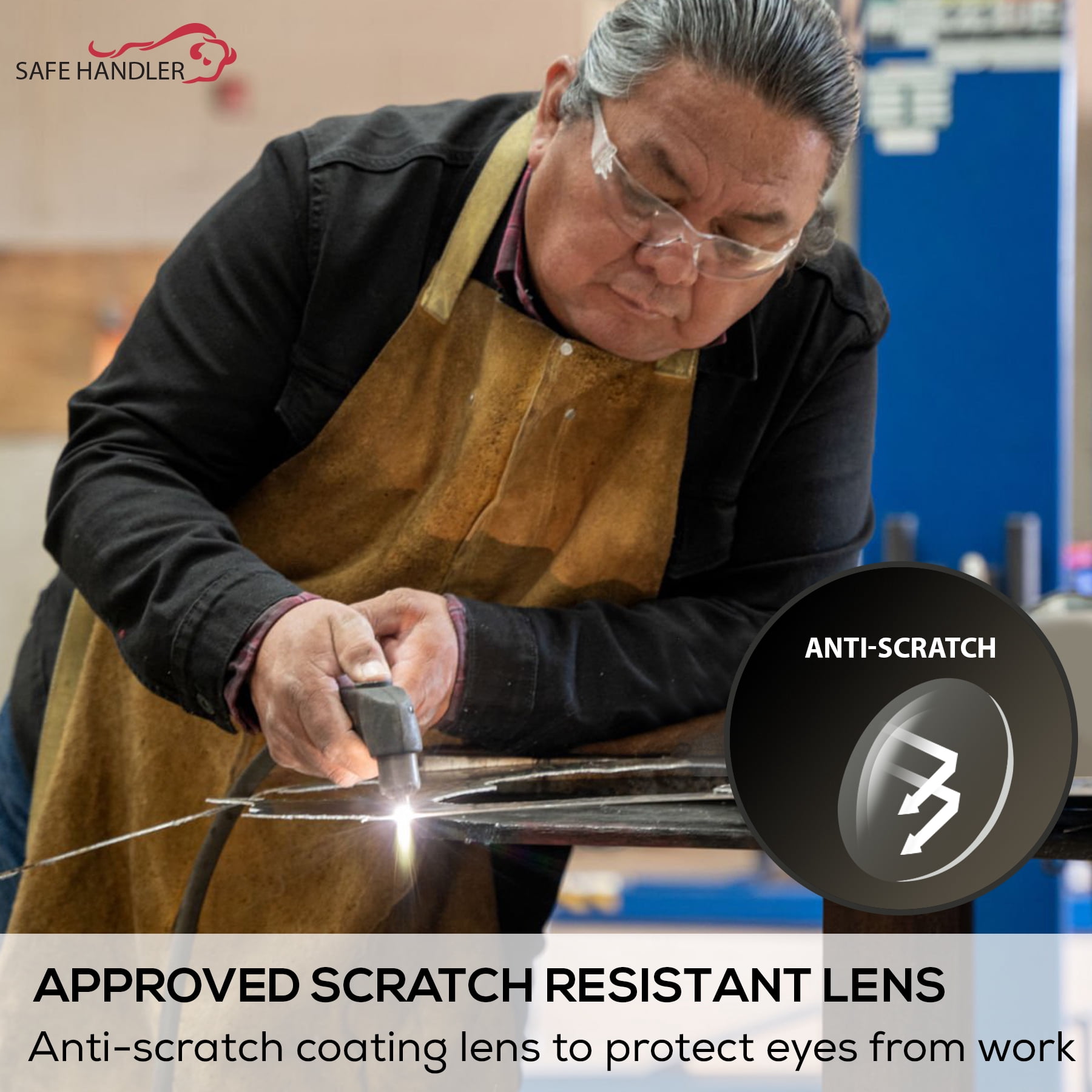 Safe Handler Hyline Safety Glasses, Anti Fog & Scratch For Men/Women (12-Pairs)