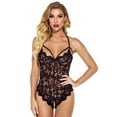 thumbnail image 1 of Combinaison à Entrejambe Ouvert en Dentelle Sans Dos, Lingerie pour Femmes, Pyjama Ajouré, 1 of 3
