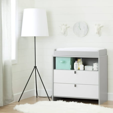 South Shore Cookie Changing Table/Dresser, Soft Gray and (Best Height For Changing Table)