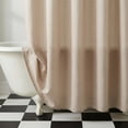 thumbnail image 3 of REGALWOVEN Plaid Textured Shower Curtain Sets, Modern Weighted Bath Curtain with 12 Hooks for Bathroom, Hotel Decor Brown 71"W x 71"L, 3 of 6