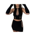 thumbnail image 3 of VISgogo Conjunto de Trajes de Verano para Mujer, Color sólido Halter Neck Hollow Chest Cut Out Tops Falda elástica a Juego Mangas Separadas Par VISgogo  moda, 3 of 9