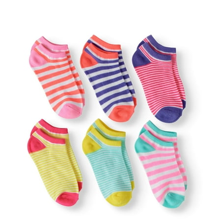 Wonder Nation No Show Socks, 6 Pairs (Little Girls & Big Girls)