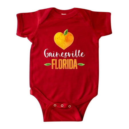 

Inktastic Gainesville Florida Orange in Heart Gift Baby Boy or Baby Girl Bodysuit