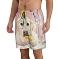 thumbnail image 2 of Cauagu Dog Sitting In Bathtub With Duck On Head Print Men's Swim Trunks,Hawaiian Bathing Suit Swimsuits Beach Shorts with Pockets for Men Quick Dry Swimming Board Shorts-Small, 2 of 6