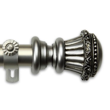 Contemporary Home Living 120"- 170" Satin Nickel Adjustable Sansa Single Curtain Rod with Finials