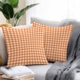 thumbnail image 2 of Outdoor Waterproof Throw Pillow Covers Set of 2 Orange Buffalo Plaid Decorative Pillowcases Square Outdoor Pillows Cushion Case 18x18 Inch Pastoral Checkered Patio Pillows for Couch Sofa Bed Garden, 2 of 9