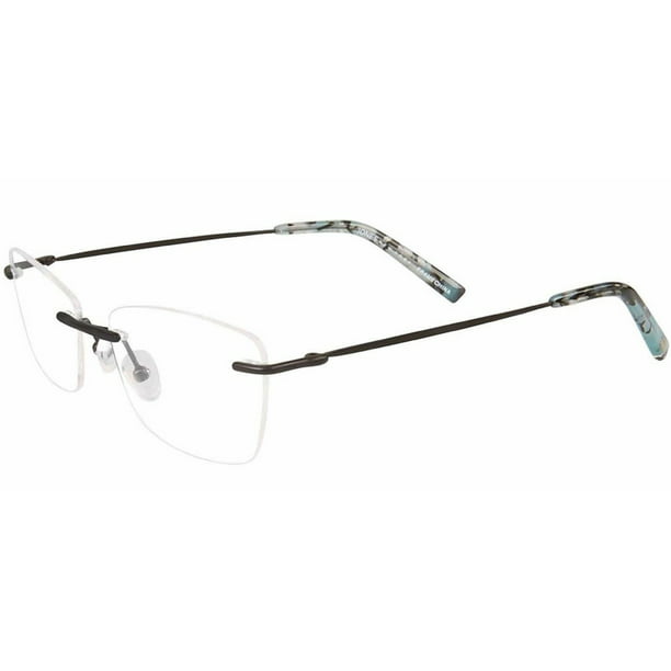 Naturally Rimless Mens Eyeglasses Frame Rimless Metal Black 54 17 145
