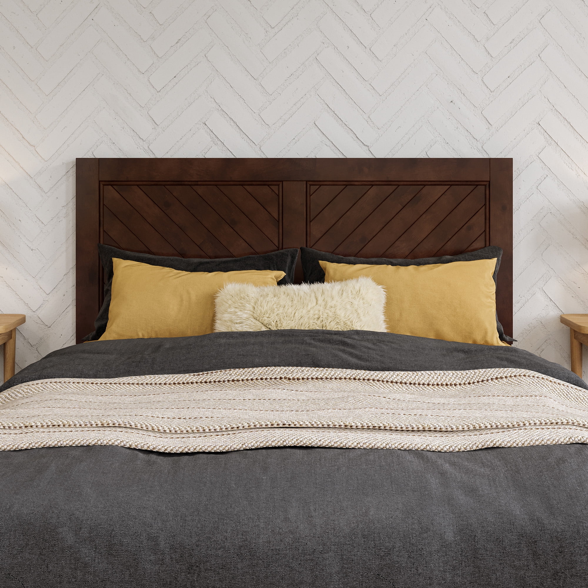 AFI Canyon Walnut Wood Rustic Farmhouse Headboard, Full