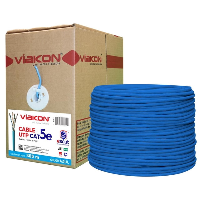 Cable Utp Cat5E Viakon 305M Azul