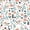 White Mint Peach, variant on Manfei Kawaii Axolotl Shower Curtain 72Wx72L,Floral Animal Bathroom Curtain