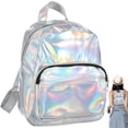 thumbnail image 1 of Elegante mochila holográfica Hologram School Shoulder Bag Satchel para niñas (gris), 1 of 6