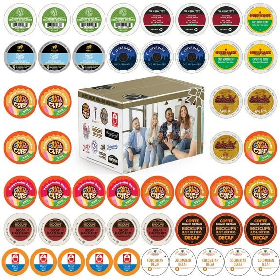 Crazy Cups Decaf Coffee Sampler, 50 Count
