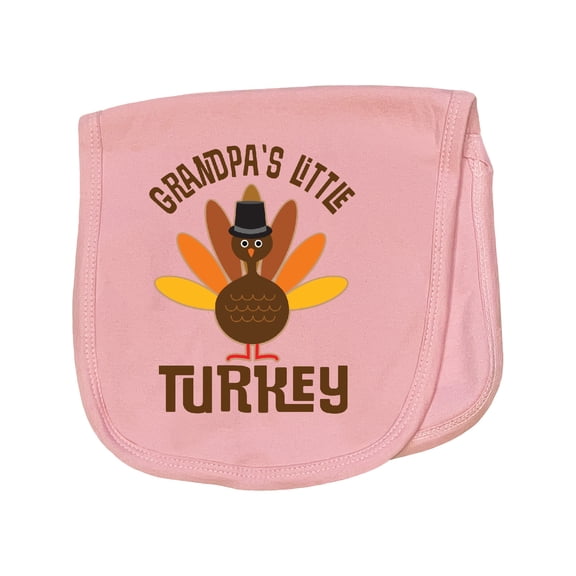 Inktastic Thanksgiving Grandpa Little Turkey Baby Burp Cloth