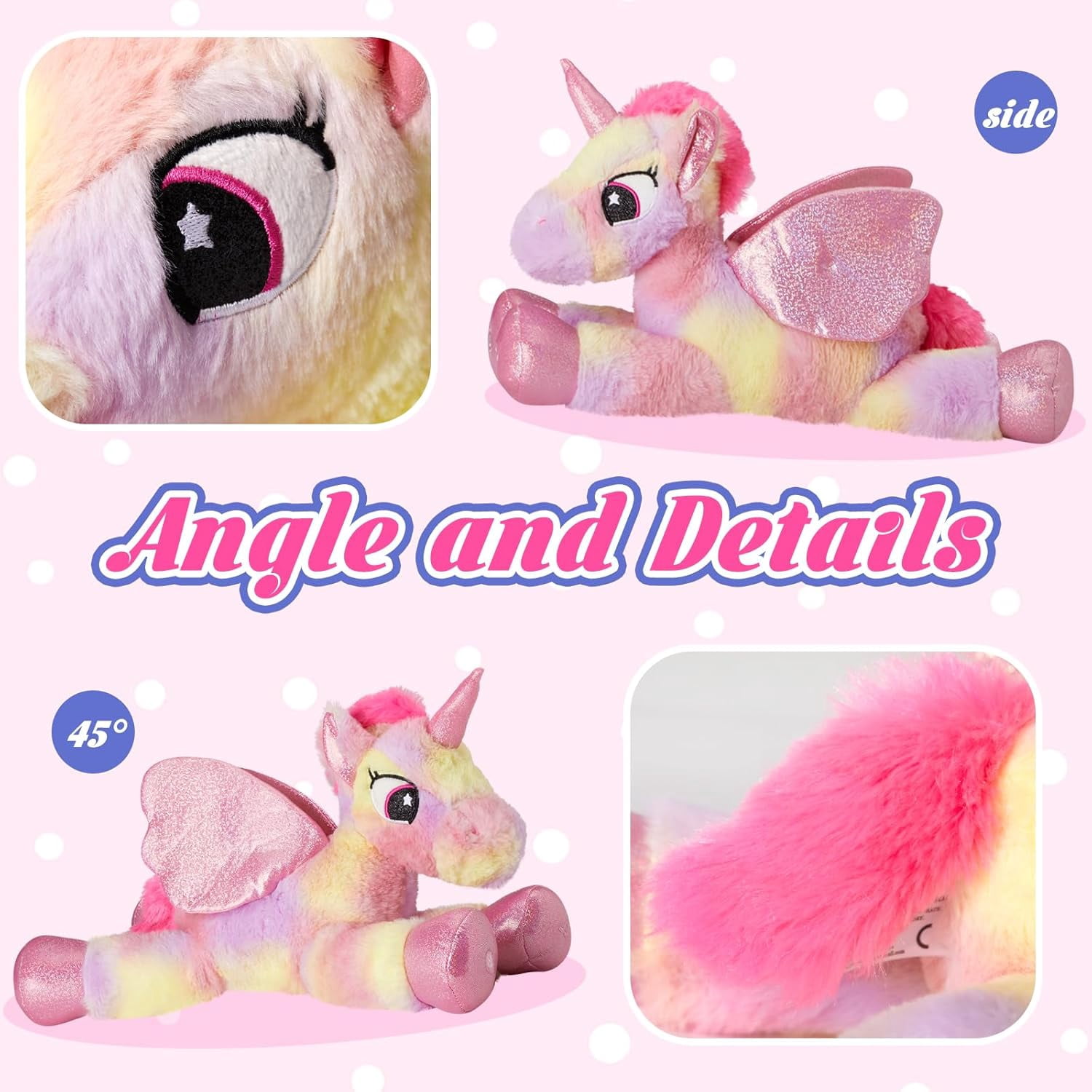 Glow Guards 18" Light up Musical Rainbow Unicorn Stuffed Animal,Glitter Sequins Unicorn Plush Toy,Children's Day Birthday Holiday for Girls Toddlers