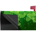 thumbnail image 3 of Coolnut Mailbox Cover Green Flower Lines Pattern Post Mail Box Cover Magnetic Mail Wraps Cover Standard Size 20.7" L x 18" W, 3 of 5