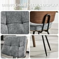 thumbnail image 3 of Dining Chairs Set of 4, Mid-Century Modern Kitchen & Dining Chairs, Fabric Upholstered Accent Chair with Metal Legs, Walnut Style Armless Side Chairs for Guest Reception Waiting Room, Gray, 3 of 8