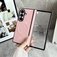 thumbnail image 2 of Allytechgroup Case for Samsung Galaxy Z Fold 3 with Screen Protector & Hinge Protection, Compatible with MagSafe Slim PU Leather Lightweight Shockproof Protective Wireless Charging Phone Shell, Pink, 2 of 12