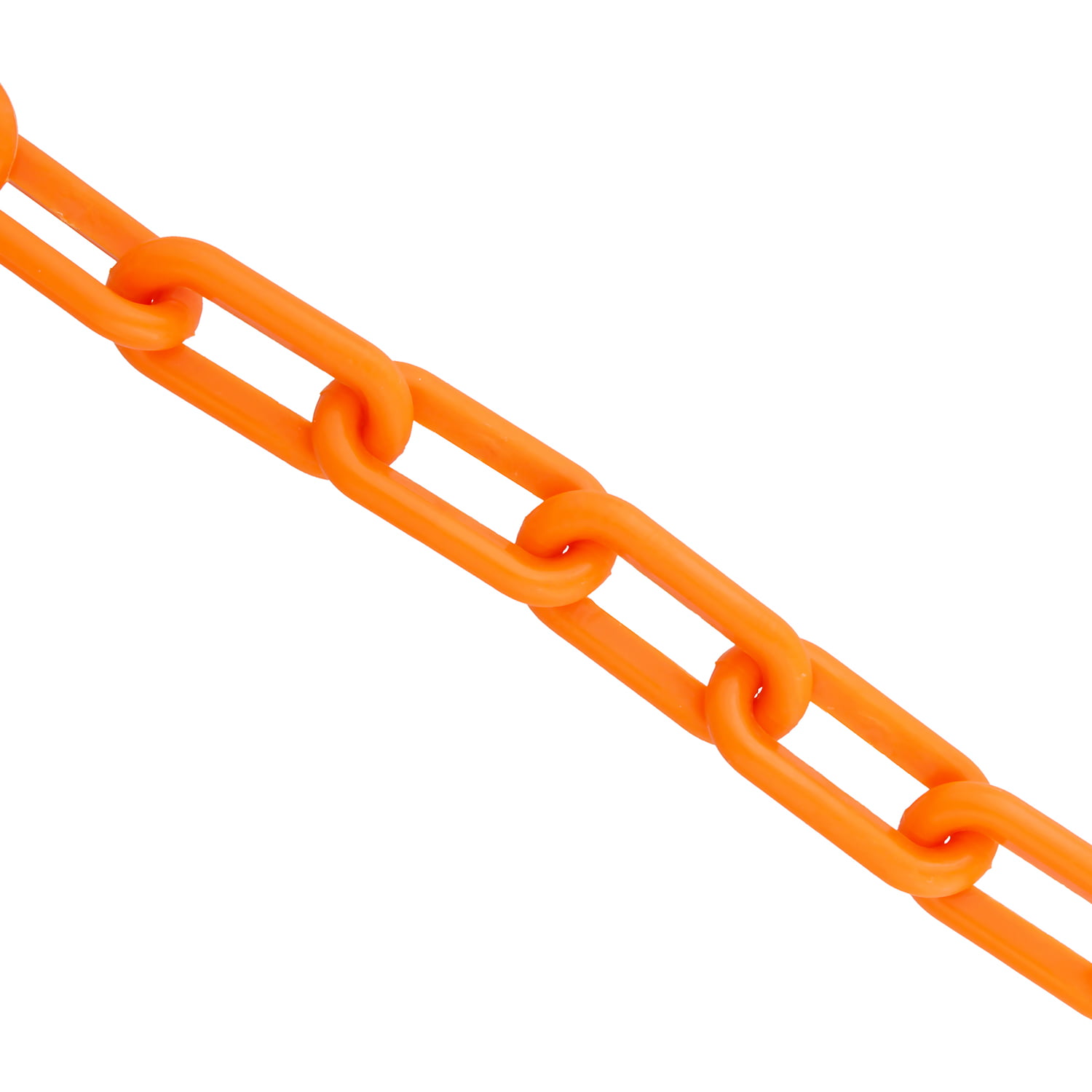 Plastic Chain Links Orange Chain Link Plastic Chains Halloween Chain Crowd Control Chain Orange 25’ Ft x 6mm BISupply 