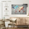 thumbnail image 4 of Elephant Stock Artistic Touch World Map Wall Art - Horizontal Canvas Wall Art - Living Room Wall Decor - Map Canvas - Blue And Gray Decor - 45" x 30", 4 of 4