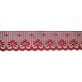 thumbnail image 2 of Lily 1-3/4" Ivory Peach Burgundy Flat Raschel Floral Lace Trim Wholesale Lot, 2 of 3