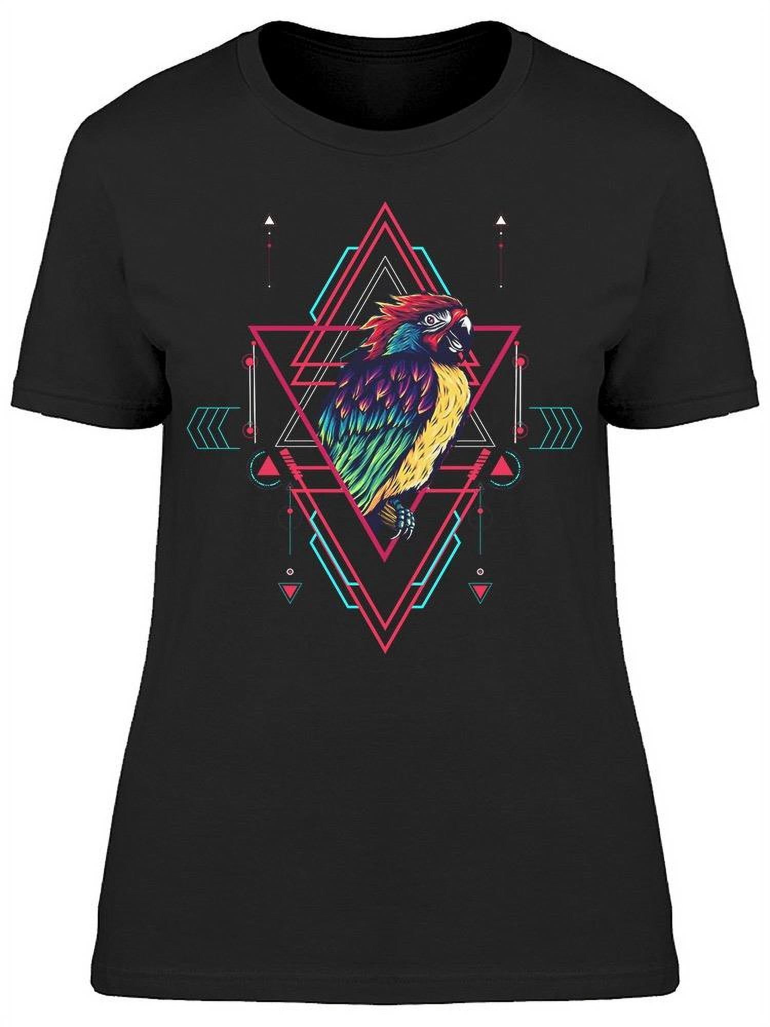 Parrot Geometry Bird Art T-Shirt Women -Image by Shutterstock, Female ...