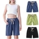 thumbnail image 4 of Odeerbi 2-10 Años Niños Niñas 3 Pcs Verano Algodón Lino Pantalones Cortos Entrenamiento Deportivos Cortos Lindo Color Sólido Pantalones Cortos Suaves Respirables, 4 of 9