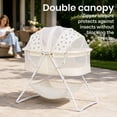 thumbnail image 4 of Dream On Me Karley Bassinet in French White, Quick Fold and Easy to Carry, Large Storage Basket, 4 of 10