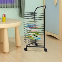 ZOPan Mobile Paint Drying Rack Metal Desktop Artwork Storage 16 Shelves Rolling Cart