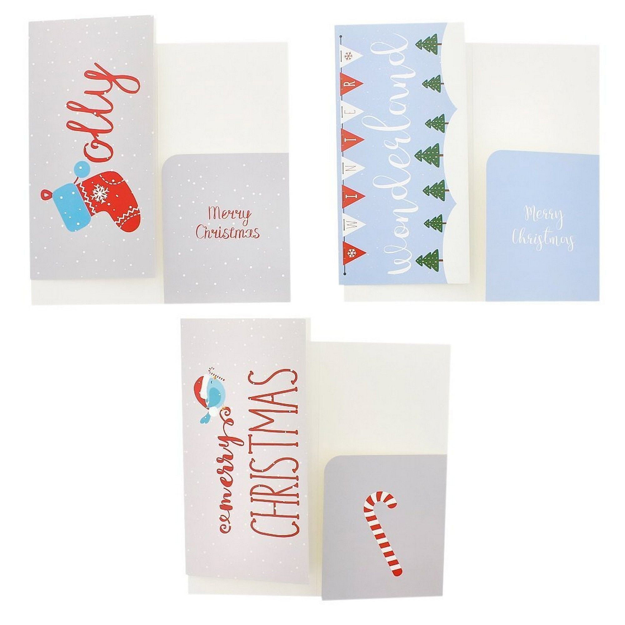 36 Pack Winter Holiday Money Christmas Greeting Cards Polar Bears 3.5 x 7.25 Inches 6 Winter Christmas Designs Including Ornaments Stockings Merry Christmas Envelopes Included Snowflakes