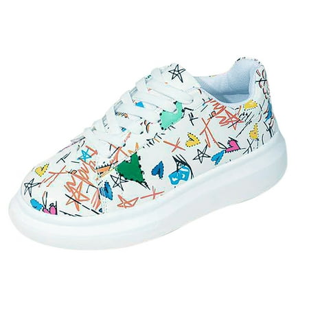 

Sneakers for Women Women S Ladies Doodle Print Eyelet Lace-Up Muffin Sneaker Casual Shoes Womens Sneakers Pu Multicolor 39