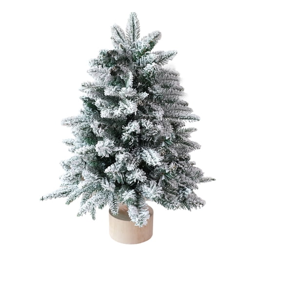 Tabletop Snowy Christmas Tree – 17.7in Mini PVC Christmas Decoration Tree for Holiday Scene Setup, Home Office Desk or Window Display
