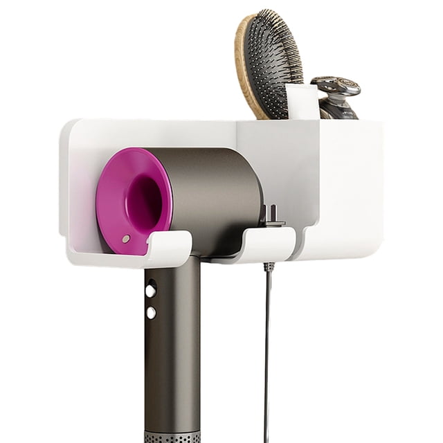 Soporte para secador de pelo sin necesidad de taladrar, organizador de herramientas para el cabello con montaje en pared adhesivo
