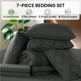 thumbnail image 6 of Baauye Queen Comforter Set, 7 Pieces Dark Gray Comforters, Pintuck Bedding Sets for All Season, Bed in a Bag with Comforter, 1 Fitted Sheet, 1 Flat Sheet, 2 Pillowcases & 2 Shams, 6 of 8