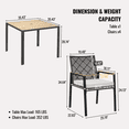 thumbnail image 2 of 5-Piece Patio Dining Table Sets,All Weather Patio Furniture Sets Acacia Wood Table Top with Umbrella Hole,Dark Brown, 2 of 8