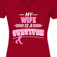 thumbnail image 4 of Inktastic My Wife is a Survivor Breast Cancer Awareness Women's V-Neck T-Shirt, 4 of 5
