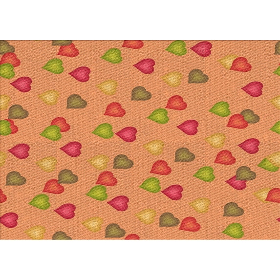 Ahgly Company Indoor Rectangle Patterned Orange Red Orange Area Rugs, 7' x 10'