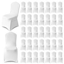 KUOGO 30Pcs Stretch Chair Covers for Folding Chair, Fitted Spandex Chair Protector, Stretchable Removable Chair Slipcover, for Banquet,Party,Dinning, Celebration, Wedding, Ivory-Folding-30Pcs