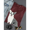 thumbnail image 3 of Monochrome Corgi Watercolor T-Shirt Women -Image by Shutterstock, Female 5X-Large, 3 of 4