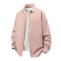 zfhfof Men's Button Down Shirts Jacket Fall Casual Long Sleeve Shacket Lightweight Business Work Overshirt