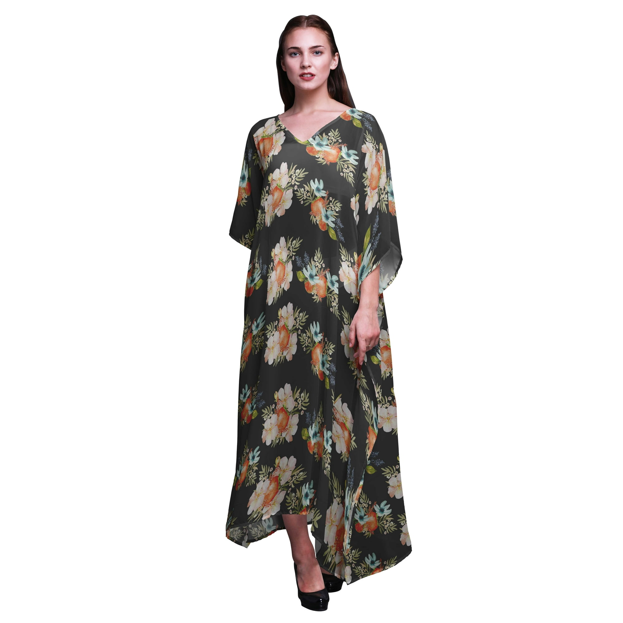 Bimba Floral Ladies Plus Size Kaftan Summer Wear Beach Coverup Kimono Caftan 4x 5x