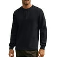 thumbnail image 2 of pstuiky camisas de manga larga para hombre, Sudadera polar cálida de cuello redondo y manga larga de color liso para hombre Tops casuales para hombres xl, 2 of 9